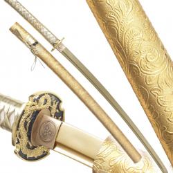 Danzan Katana Forgé Gold Dragon Sabre Tranchant Epee - Maru 1045 Katana Japonais Repliksword