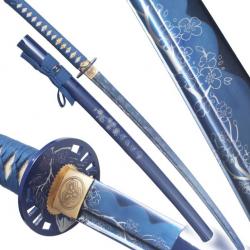 Danzan Katana Forgé Blue Flowers Sabre Tranchant Epee - Maru 1045 Katana Japonais Repliksword