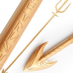 Aquaman Trident Lance Acier Dorée Roi Atlantis Arthur Curry 210cm Repliksword