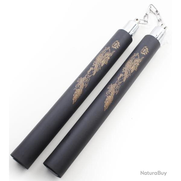 Nunchaku Entrainement en Mousse Arts Martiaux Chaine Acier Repliksword