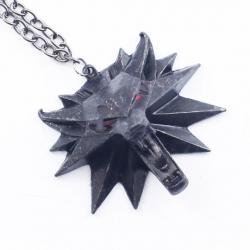 Pendentif The Witcher Tete de Loup Acier + Chaine Bijoux Repliksword