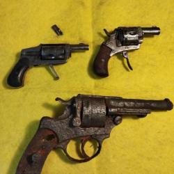 Revolver 1873 lot velodog, bulldog pour pièces ou vitrine