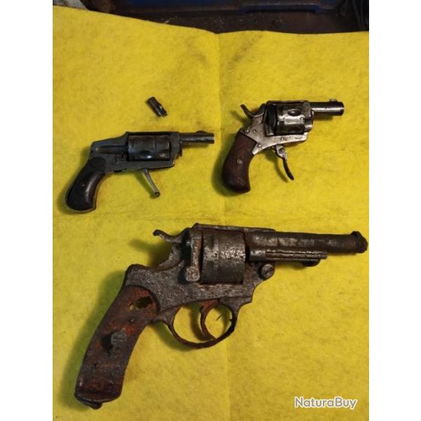 Revolver 1873 lot velodog, bulldog pour pices ou vitrine