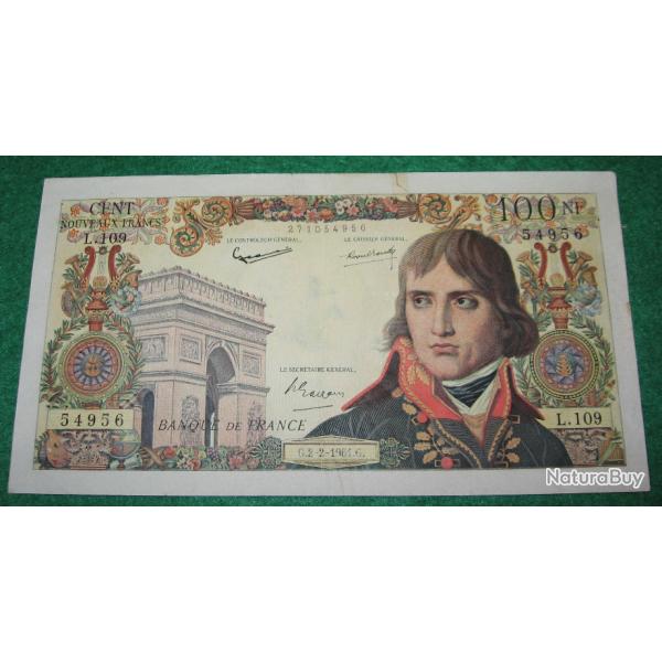 billet de 100 NF Bonaparte du 2-2-1961