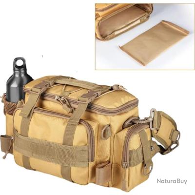 Sac De Pêche BD EYE UK Taille M – 21x14x8 Cm, étanche, EVA Rigide, Poche Intérieure Maille, Vert Camouflage