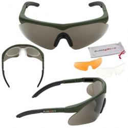 Lunettes "Raptor" Kit w/ 3 verres (SwissEye) OD Transparent / Orange / Fumé