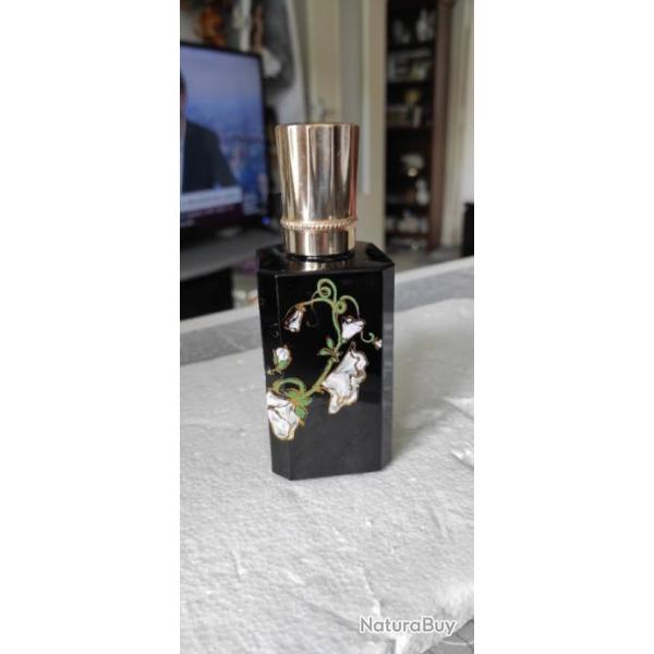 Flacon Vaporisateur parfum opaline noir ANNEE 1970