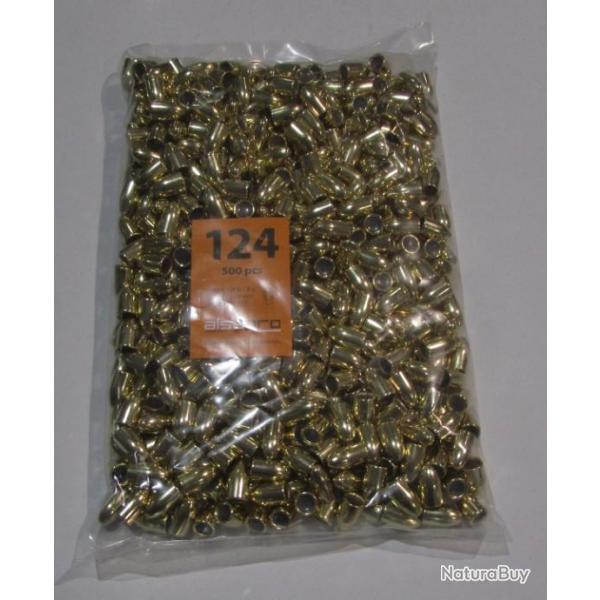 sachet de 500 ogives ALSA Pro cal 9mm (.355), FMJ RN, 124 grains