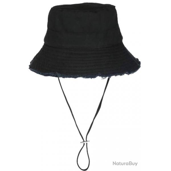 Chapeau Bob Noir en Coton Prestige Urban avec Ficelle Myxjack Taille unique Noir