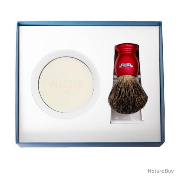 954840 Coffret rasage Plisson "Essentiel" rouge nacr