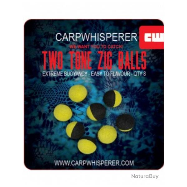 CARP WHISPERER - TWO TONE ZIG BALLS Blanc