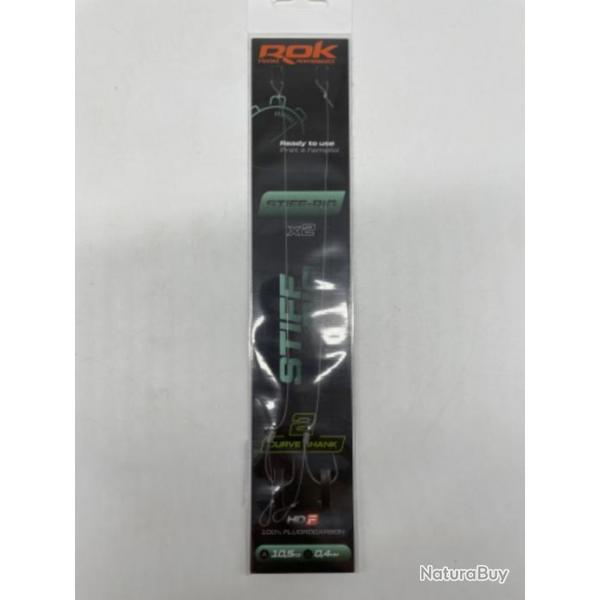 2 bas de ligne carpe Rok Stiff Rig Curve Shank