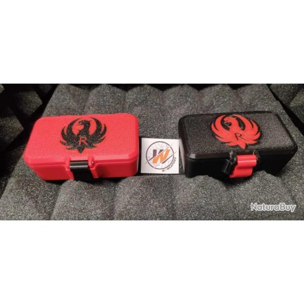 Boite de rangement pour munition 22lr avec custom logo RUGER ROUGE - Impression 3D