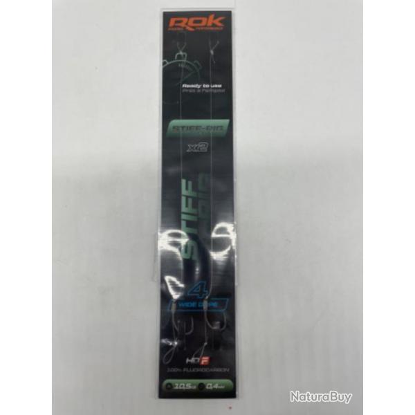 2 bas de ligne carpe Rok Stiff Rig 4 Wide Gape