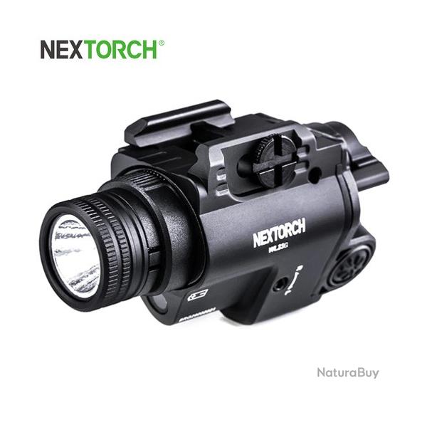 Lampe arme de poing Nextorch WL23G - 1300Lumens + laser vert - Fixation sur rail