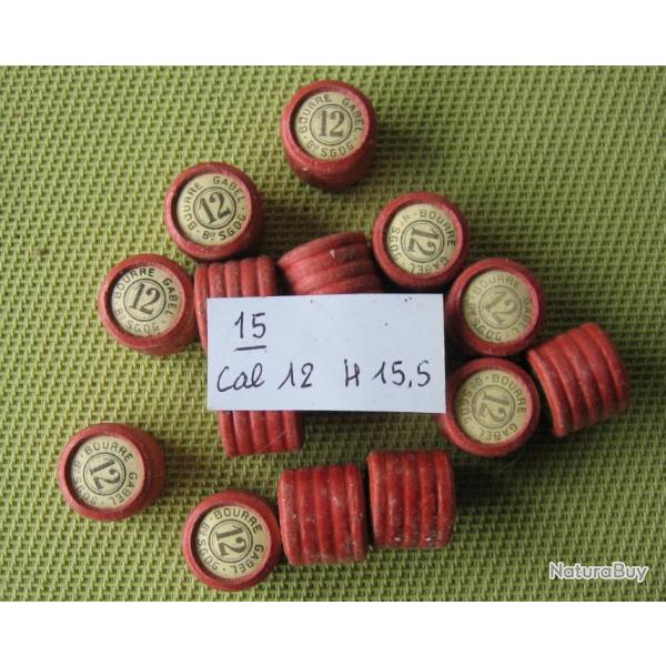 15  bourres  Gabel  cal  12  hauteur  15,5 mm