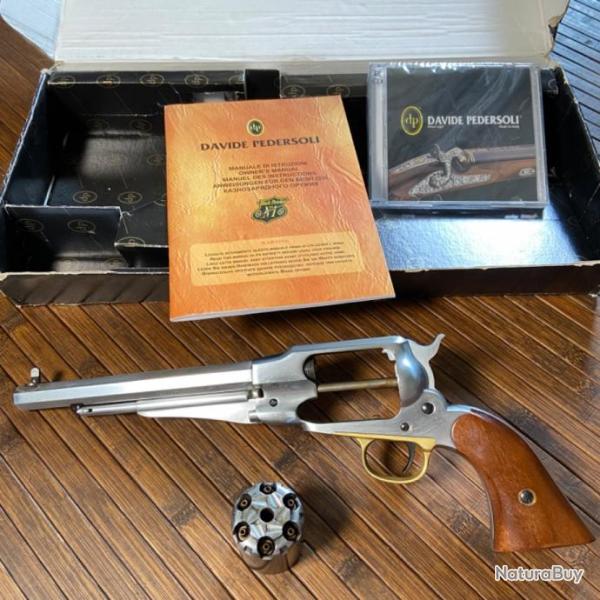 RARE REVOLVER REMNGTON INOX 1858 PEDERSOLI PATTERN CUSTOM CALIBRE 44