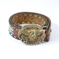 Ceinture cuir avec boucle Harley Davidson EST 1903. Cuir cintos imperial made in mexico Vintage 1980