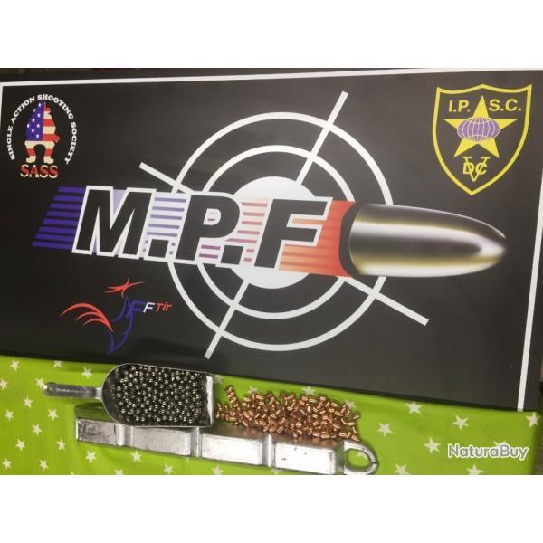 Ogives MPF. 9 MM RN 135Gr 354". projectiles plomb graiss par 750. hyper promotions en port gratuit