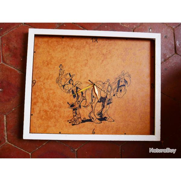 Tableau/horloge western "Lucky Luke" PAS DE PRIX DE RESERVE