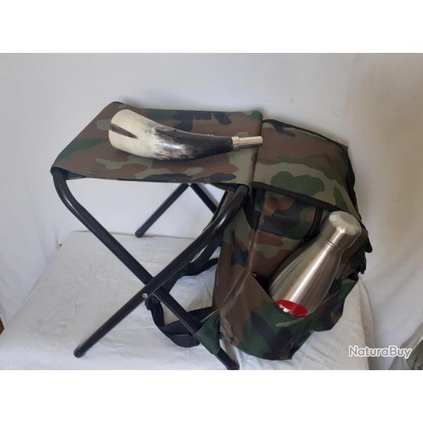 Sac  Dos 3 en 1 avec Sige Chaise Pliante Intgr Camping Rando Pche Festival