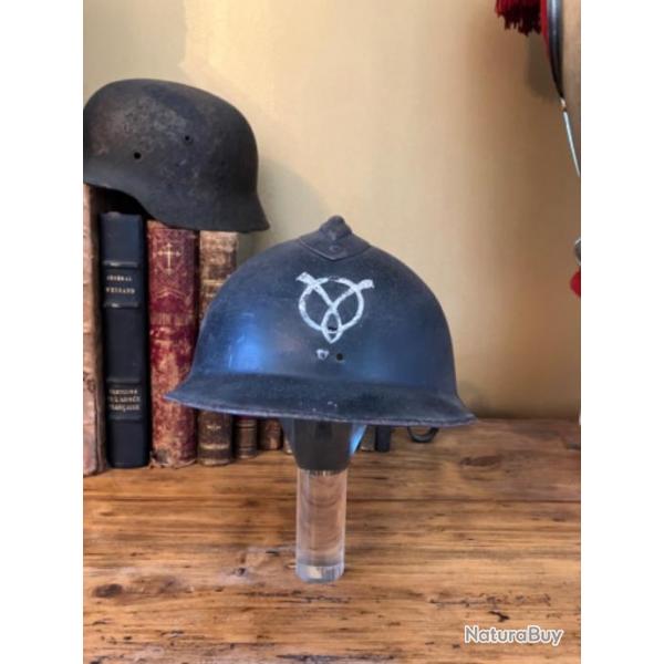 Coque de casque Adrian Milice - ww2 - militaria