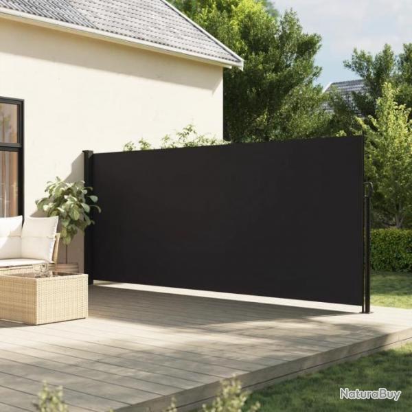 Auvent latral rtractable noir 160x600 cm