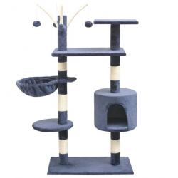 Arbre à chat avec griffoirs en sisal 125 cm Bleu foncé