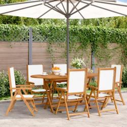 Chaises inclinables de jardin lot de 6 tissu et bois massif