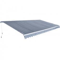 Auvent pliable manuel 600 cm Bleu/blanc