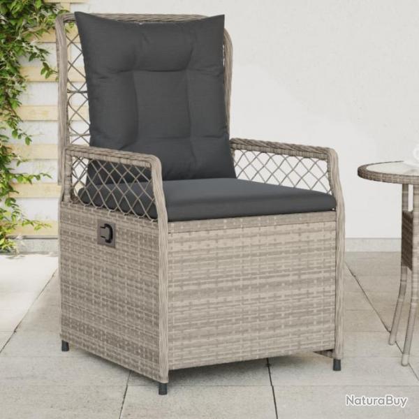 Chaises inclinables de jardin lot de2 gris clair rsine tresse