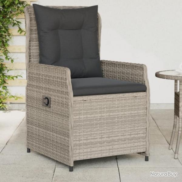 Chaises inclinables de jardin lot de2 gris clair rsine tresse