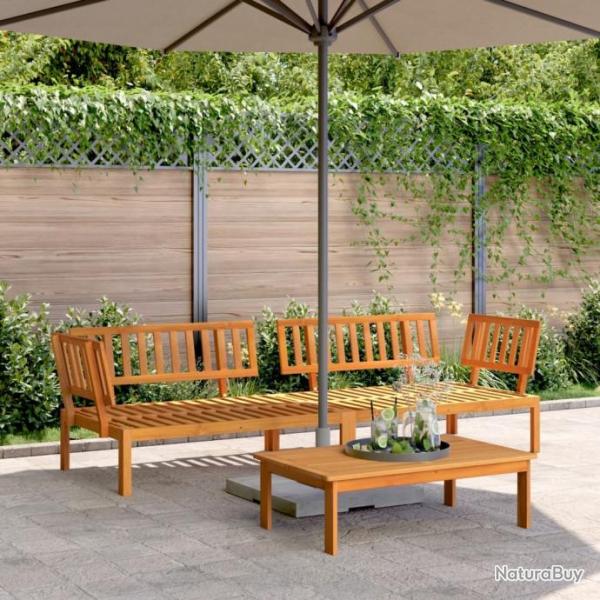 Canaps d'angle palette de jardin 2 pcs bois massif d'acacia