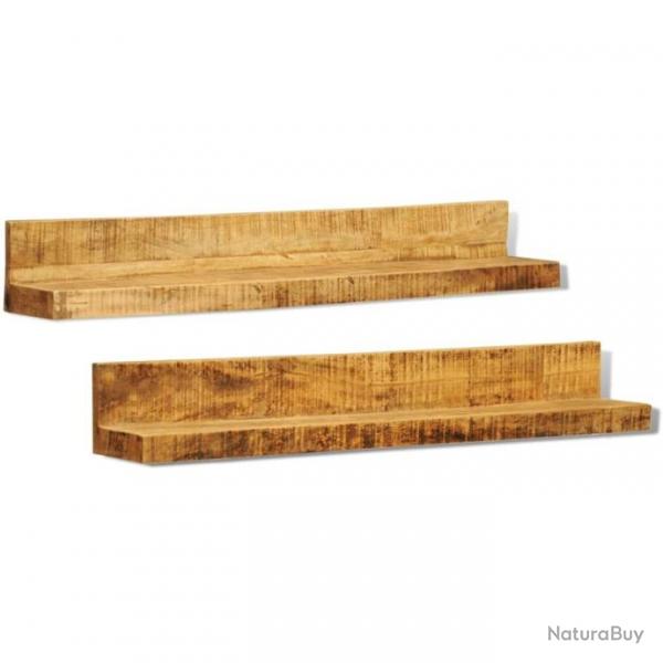 Lot de 2 tagres murales en bois solide