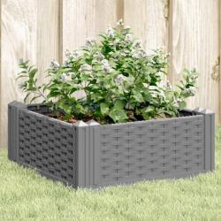 Jardinière avec piquets gris clair 42,5x42,5x28,5 cm PP