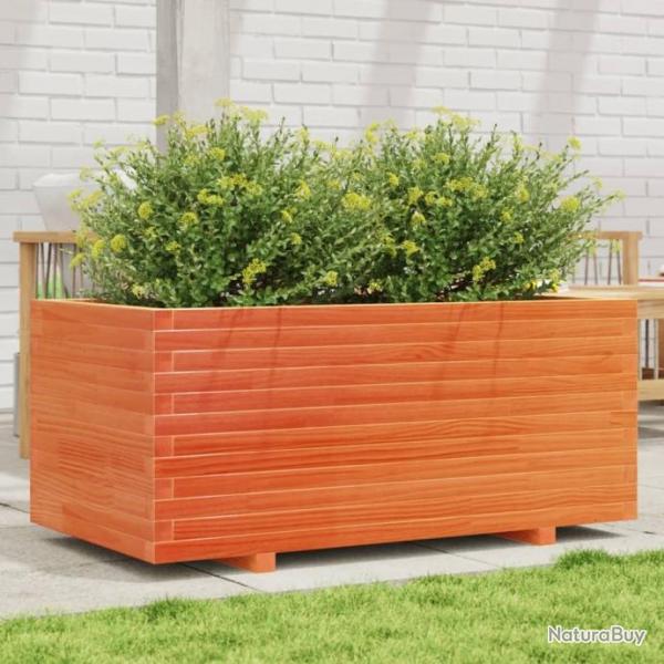 Jardinire cire marron 110x60x49,5 cm bois de pin massif