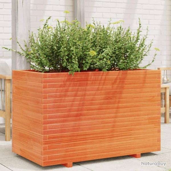 Jardinire cire marron 110x60x72 cm bois de pin massif