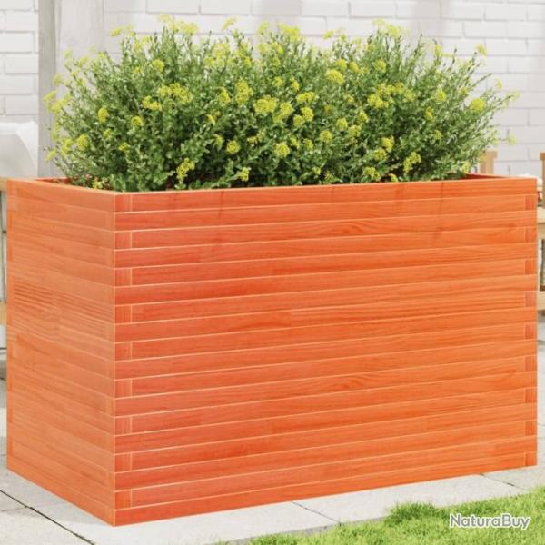 Jardinire cire marron 110x60x68,5 cm bois de pin massif