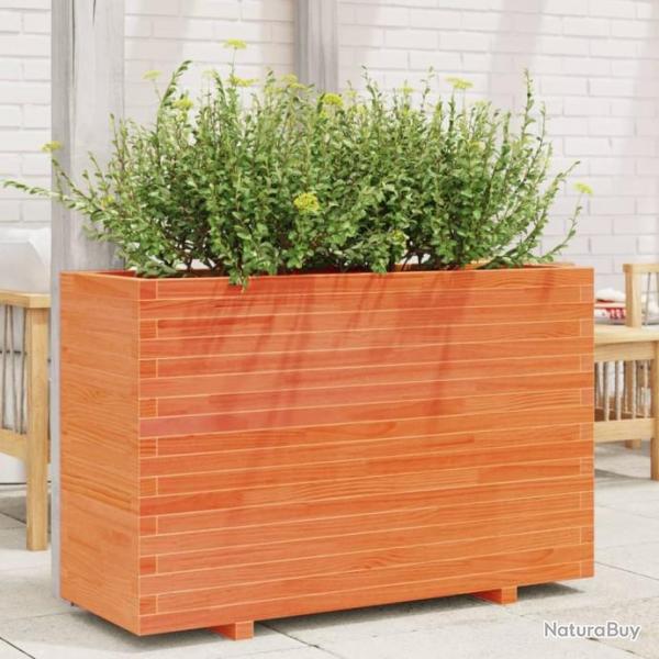 Jardinire cire marron 110x40x72 cm bois de pin massif