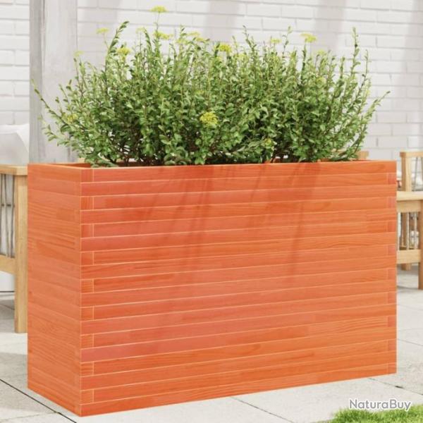 Jardinire cire marron 110x40x68,5 cm bois de pin massif