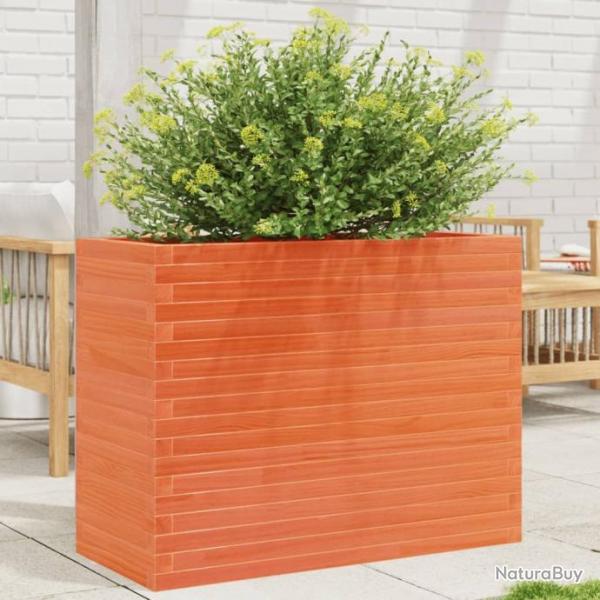 Jardinire cire marron 90x40x68,5 cm bois de pin massif