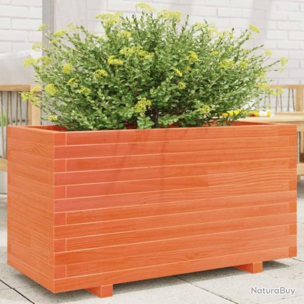 Jardinire cire marron 90x40x49,5 cm bois de pin massif