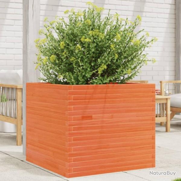 Jardinire cire marron 80x80x68,5 cm bois de pin massif