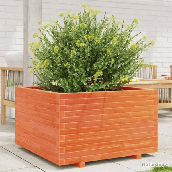 Jardinire cire marron 80x80x49,5 cm bois de pin massif