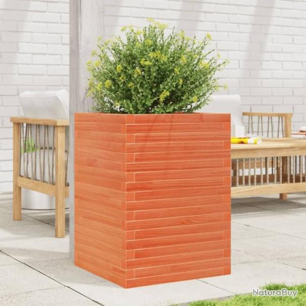 Jardinire cire marron 50x50x68,5 cm bois de pin massif