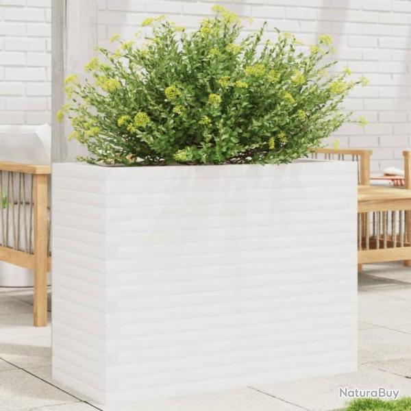 Jardinire blanc 90x40x68,5 cm bois de pin massif