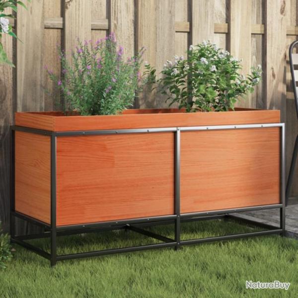 Jardinire cire marron 100x40x50 cm bois de pin massif