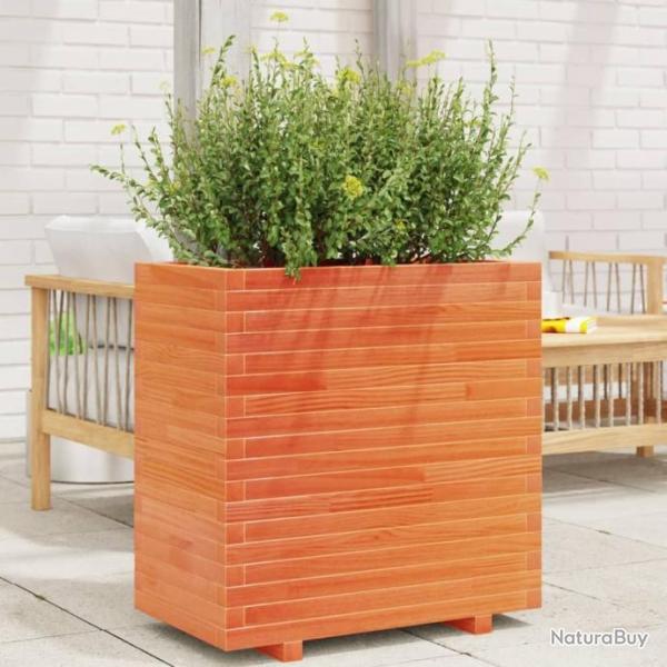 Jardinire cire marron 70x40x72 cm bois de pin massif