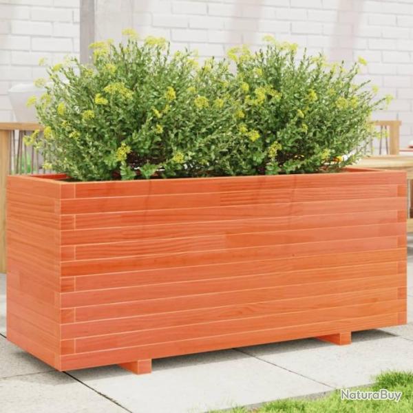 Jardinire cire marron 110x40x49,5 cm bois de pin massif