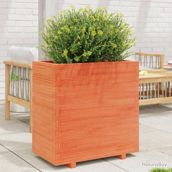 Jardinire cire marron 70x40x72,5 cm bois de pin massif